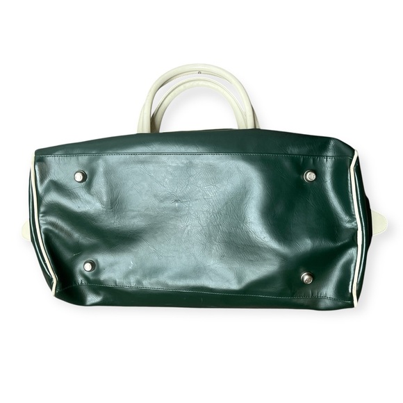 👜 Vintage Roots Canada Beaver Logo Bowling Duffle Bag - Green & Cream - Picture 4 of 16